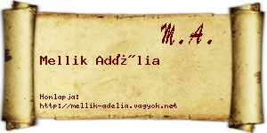 Mellik Adélia névjegykártya
